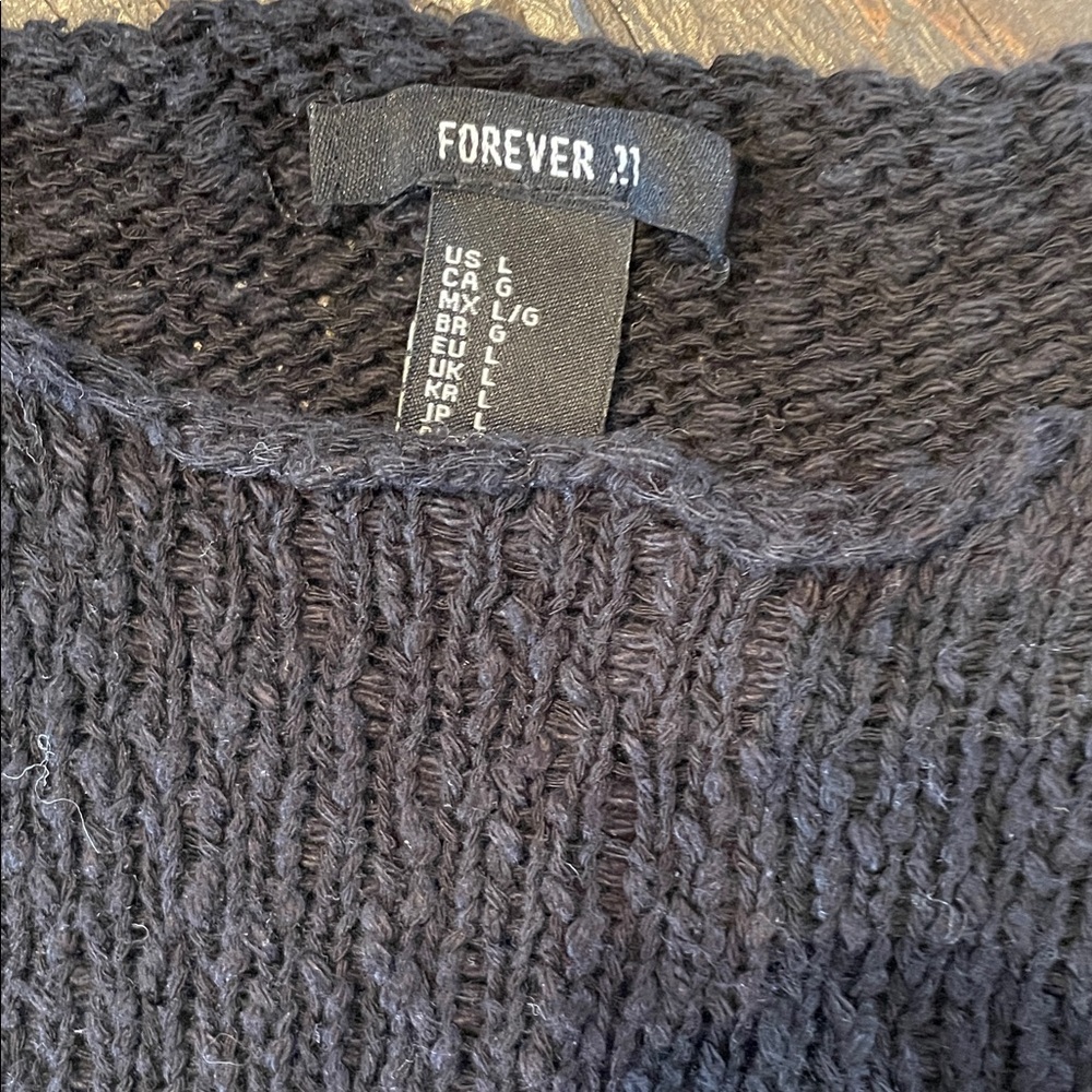Forever 21 Black Textured Sweater - Picture 2 of 3